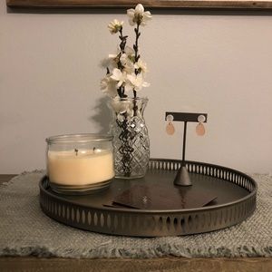 White and copper acrylic dangle earrings!